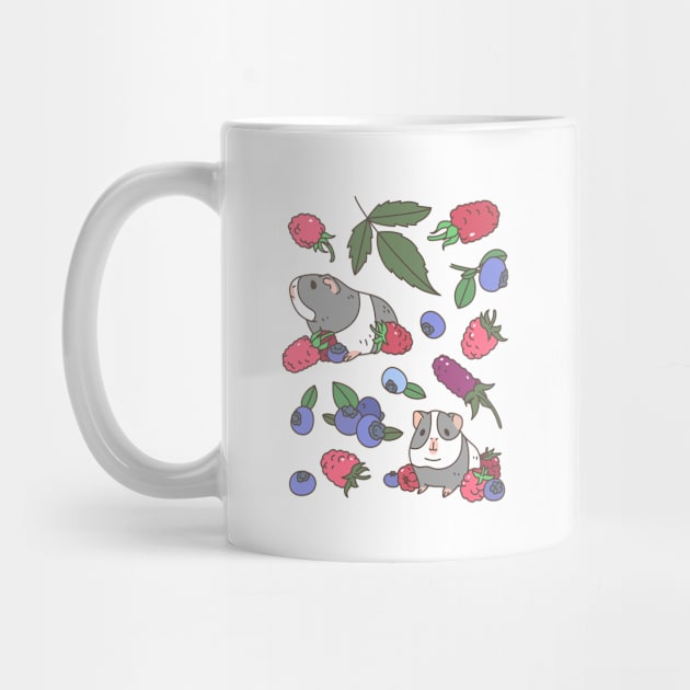 Black and White Guinea pigs and Wild Berries by Noristudio